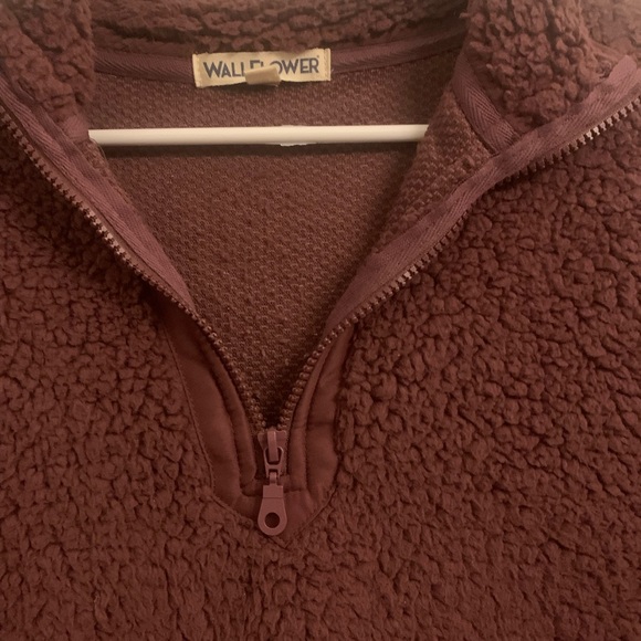Burgundy Sherpa Wallflower 1/4 Zip Fleece Women’s Small - Picture 2 of 3